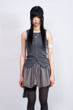 Pumpkin banding string mini skirt