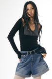 Caley pigment halter-neck sleeveless top