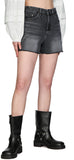 Five washed denim shorts