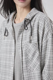Rai over hooded check shirt