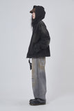 Smoke washed denim hooded jumper