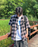 Swallow short-sleeved check shirt