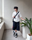 Potem collar short sleeve cardigan