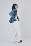 Pure white destroyed denim pants