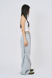 Lace string crop sleeveless top