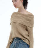 Byra Damage Knit Off Shoulder