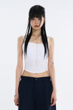 Laia wide binding cropped sleeveless top