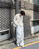 Unbalanced big cargo pants