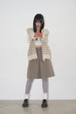 Lex mesh stripe knit hood zip-up