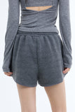 Popcorn shearling brushed banding shorts