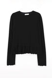 Sheath frill brushed tee