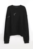 Leather Overfit Buckle Sweatshirt
