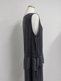 Shirred Unbalanced Long Layered One Piece
