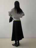 [wool90%/handmade] Collar slit handmade short jacket