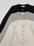 Bena Boucle No Collar Short Jacket
