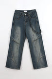 Ring chain wide denim pants
