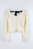 Back Ribbon Square Blouse