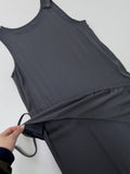 Shirred Unbalanced Long Layered One Piece