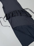 Shirred Unbalanced Long Layered One Piece