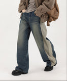 Side cotton denim pants