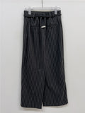 Marvel Stripe Belted H-Line Skirt