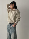 [wool30%] Riddle Mohair V-neck loose fit knit