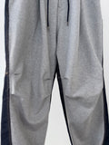 Half and Half Denim Balloon String Pants