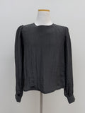[Scarf SET] Wrinkle Round Blouse