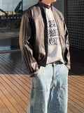Crop Washing Leather Line Jacket