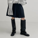 Shirring Fold Layered Long Boots