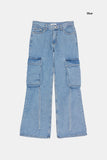 Hangdown string cargo denim pants