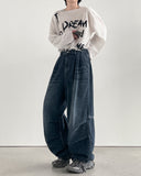 Gracie Cat Balloon Denim Pants