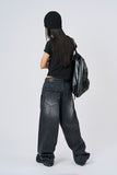 Nova curved wide denim pants