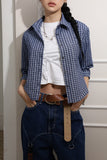 Check crop midi shirt