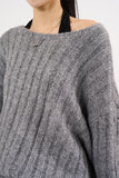 Raven wool ribbed crop knit