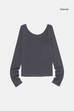 Stretch slim wide-neck long sleeve