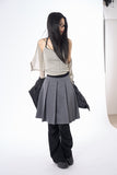 Grace pleated midi skirt