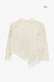 Twisted unbalance fringe damage knit