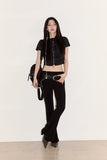 Slim lap bootcut pants