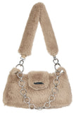 Over fur shoulder bag