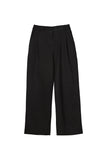 Flood pintuck brushed trousers