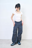 Dual cargo nylon wide pants