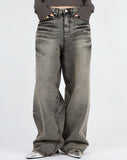 Chalk embossed washed denim