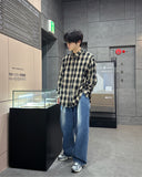 Legacy one-tuck wide denim pants