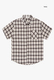 Sand big check short sleeve over shirt