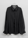 Dolman Pleated Loose Fit Blouse