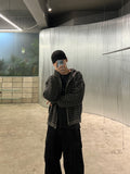 Stripe Over Hood Knit Zip-Up