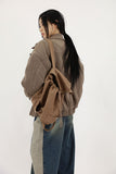 Side cotton denim pants