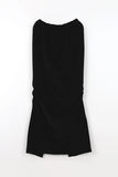 Velvet long shirring skirt