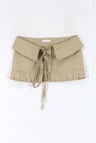 Pleated layered snap skirt